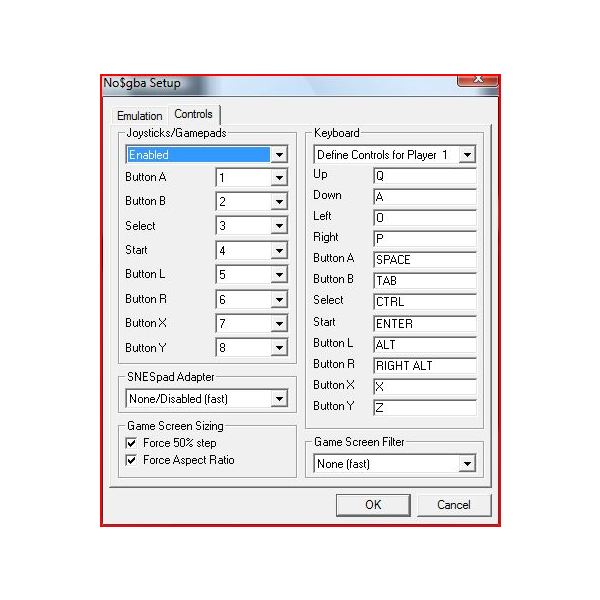 controls for gameboy advance emulator mac